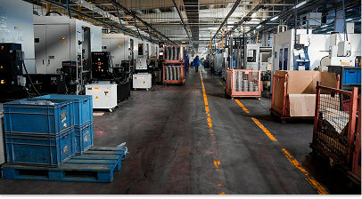 Warehouse storage and distribution area with inventory