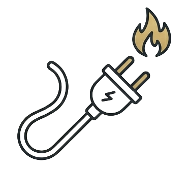 Icon of rodent damage to electrical wires causing fire